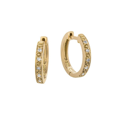 14K Yellow Gold Diamond and 5 BEA DIA YG HUG EAR  Earrings - Tapper's Jewelry 