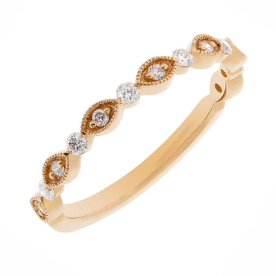 14K Yellow Gold Diamond and Diamond  Band - Tapper's Jewelry 