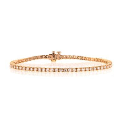 14K Yellow Gold diamond eternity bracelet - Tapper's Jewelry 