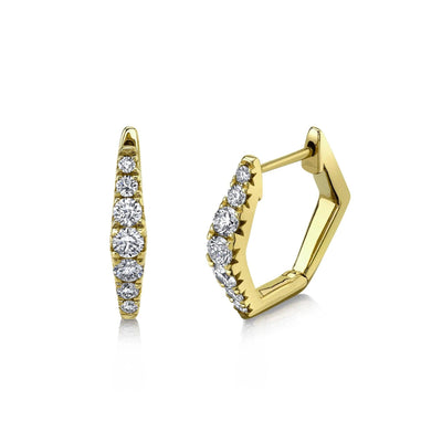 14K YELLOW GOLD DIAMOND HUGGIE EARRINGS - Tapper's Jewelry 