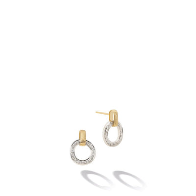 18 KARAT FLAT LINK DIAMOND EARRINGS - Tapper's Jewelry 