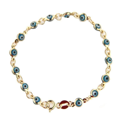 18K GOLD BLUE EVIL EYE BRACELET - Tapper's Jewelry 