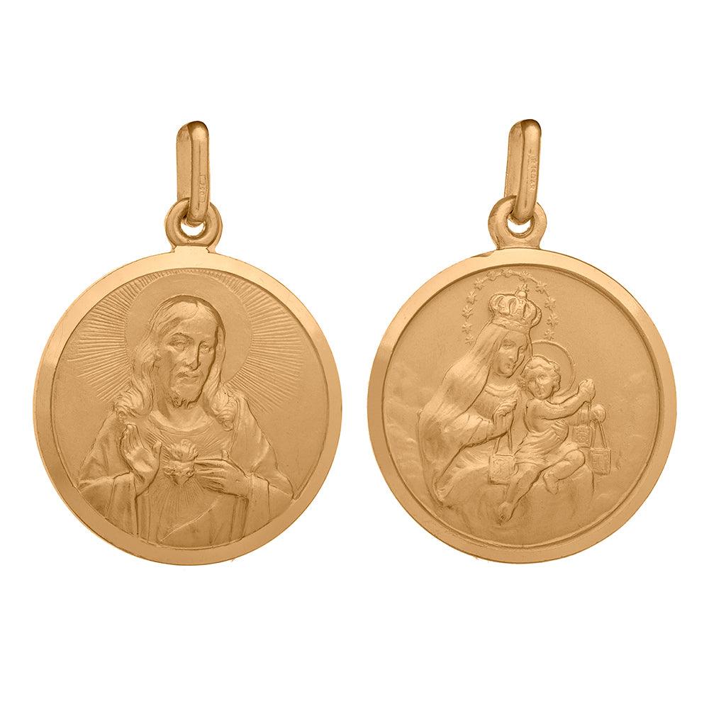18K Yellow Gold Scapular Medal Charm - Main Image