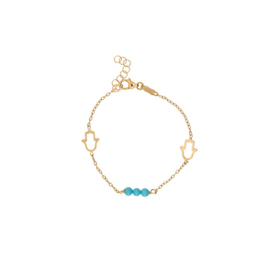 18K Yellow Gold Turquoise Bracelet - Tapper's Jewelry 