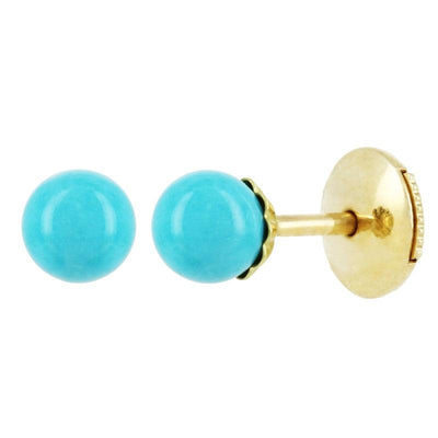 18K Yellow Gold Turquoise Single Earring - Tapper's Jewelry 