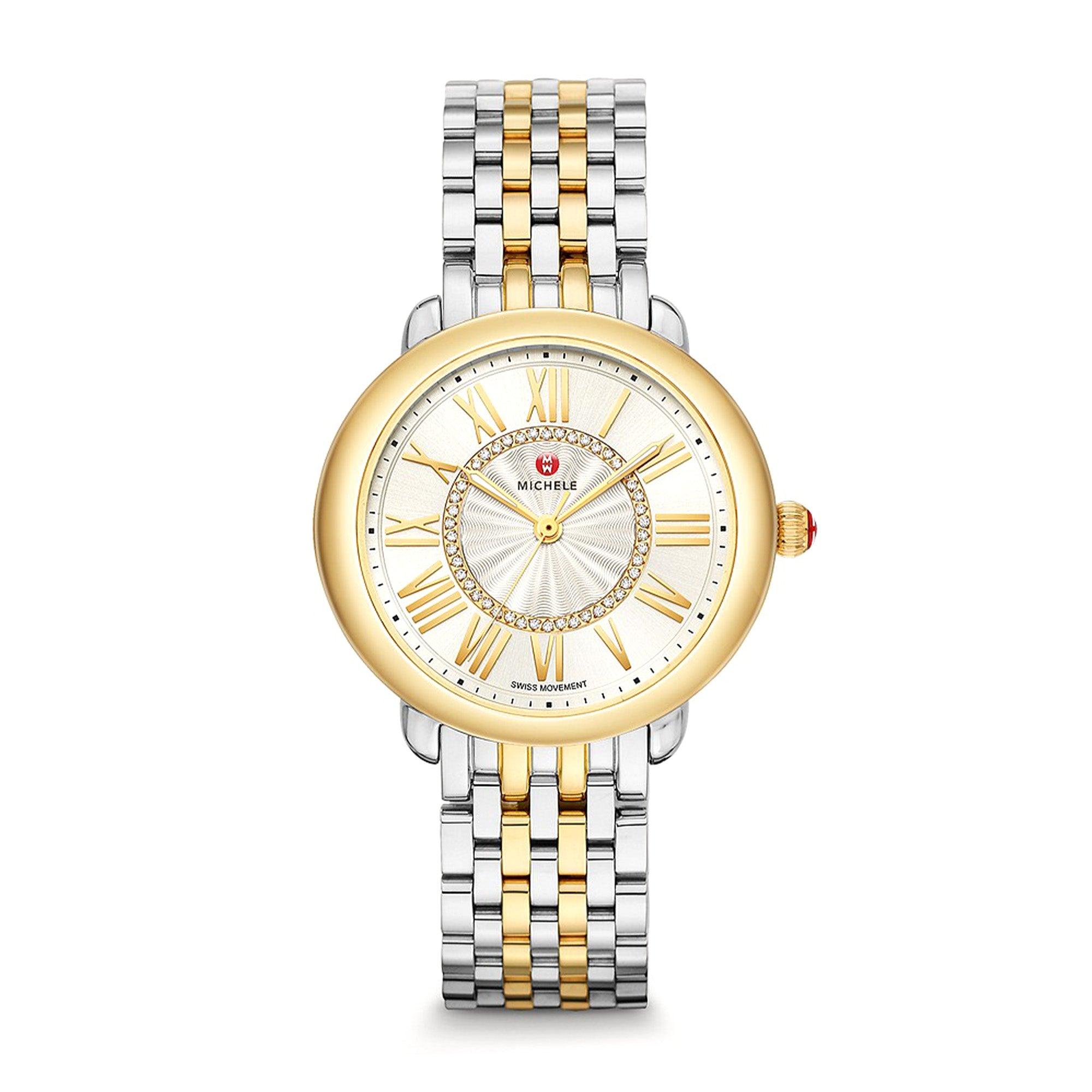 Michele Stainless Steel Serein Watch Michele Serein Mid Oval Petite Two-Tone Watch | MWW21H000002  main image 2