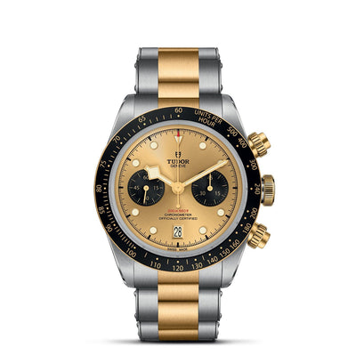 41mm Stainless Steel and 18K gold Black Bay Chrono S&G - Tapper's Jewelry 