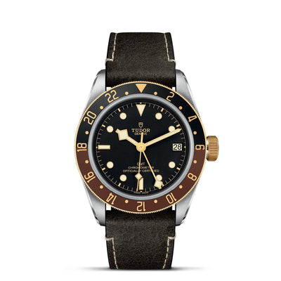 41mm Stainless Steel and 18K Gold Black Bay GMT Watch - Tapper's Jewelry 