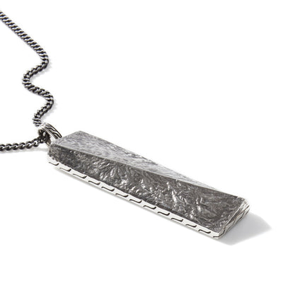 Reticulated Pendant Necklace in Flame-Sculpted Sterling Silver