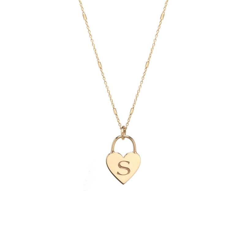Personalized Heart Padlock Necklace