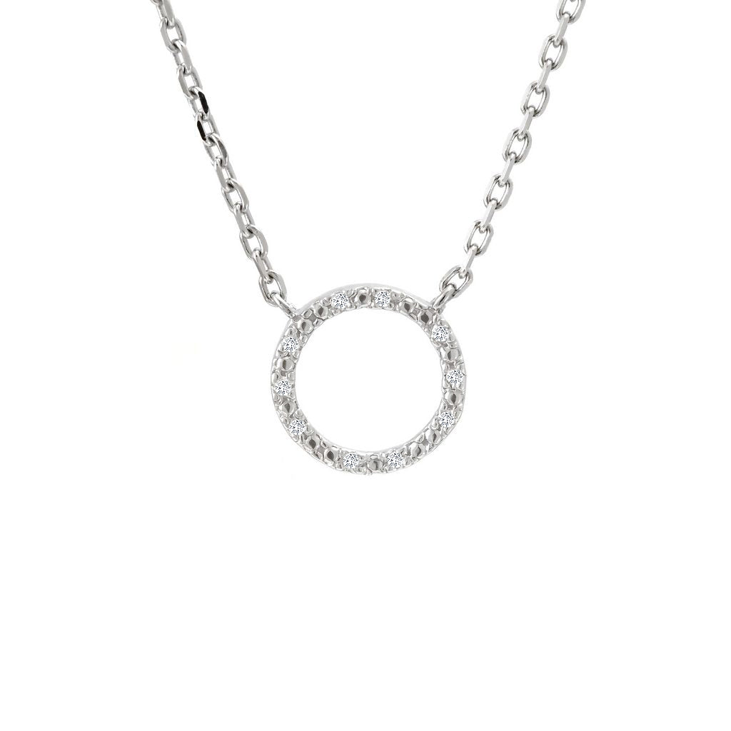 Collier Ras Du Cou (round) En Argent Sterling (argent 925) Avec Incrustations De Paillettes De Diamant - Occasion