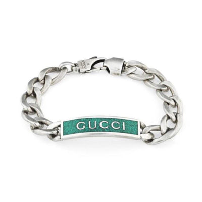 STERLING SILVER GUCCI TAG BRACELET - Tapper's Jewelry 