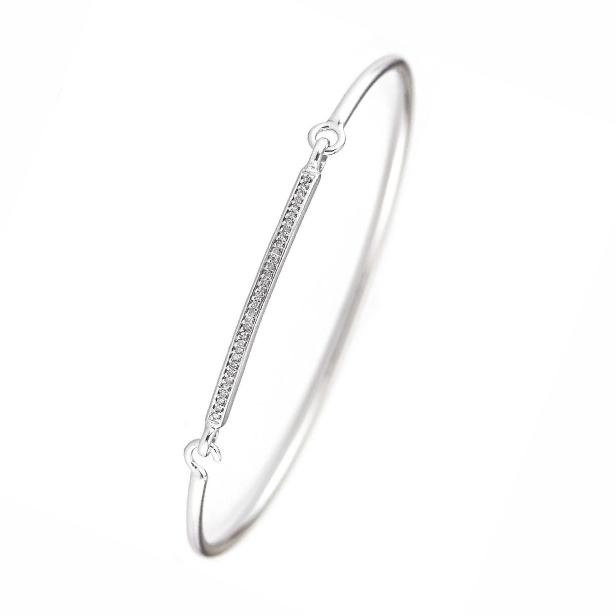 Sterling silver diamond bangle bracelet Clearance