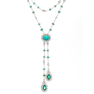 Emerald and Diamond Necklace - Tapper's Jewelry 
