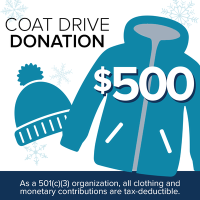 $500 Donation to Tapper’s Coat Drive