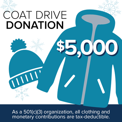 $5,000 Donation to Tapper’s Coat Drive