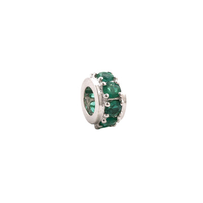 Green Emerald Rondel Pendant in 14K Yellow Gold, 0.85cttw