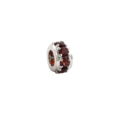 Garnet Rondel Pendant in 14K White Gold, 1.25cttw