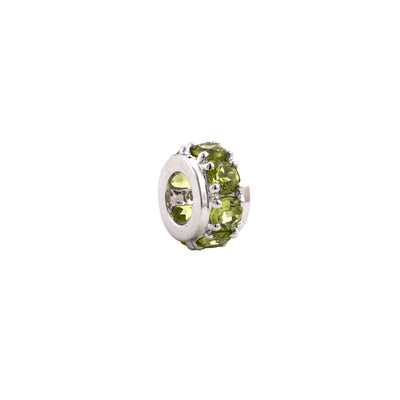 Peridot Rondel Pendant in 14K White Gold, 1.00cttw