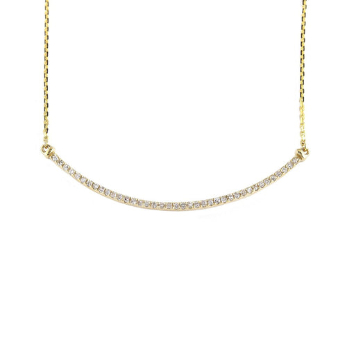 18" Diamond Curve Necklace in 14K Yellow Gold