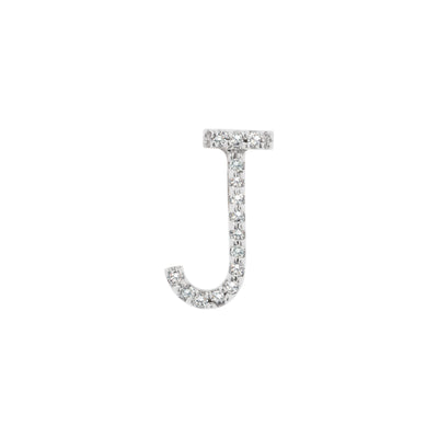 14K White Gold Diamond Initial 'J' Pendant