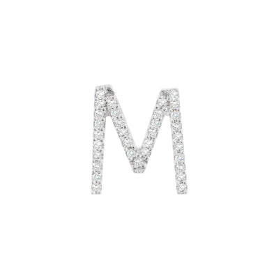 14K White Gold Diamond Initial 'M' Pendant