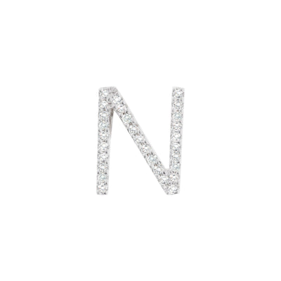 14K White Gold Diamond Initial 'N' Pendant