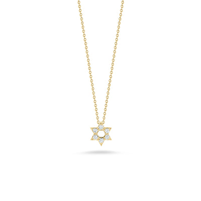 16" Tiny Treasures Diamond Star of David Necklace in 18K Yellow Gold