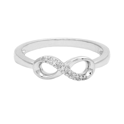 Sterling Silver Diamond Infinity Ring