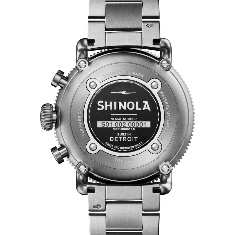 shio様 48MM Black Blizzard with Black Dial and Titanium Bracelet