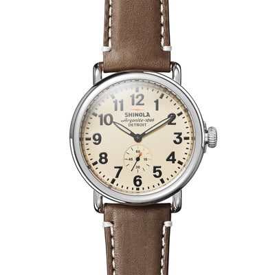 41MM Runwell with Cream Dial and Dark Nut Brown Leather  Strap