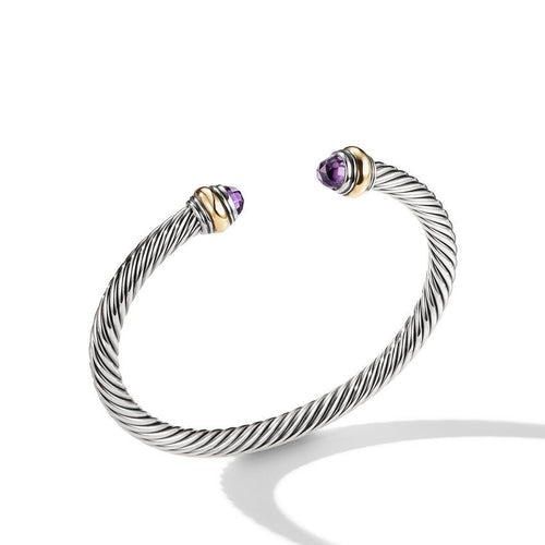 Cable Classic Bracelet with Amethyst and Gold