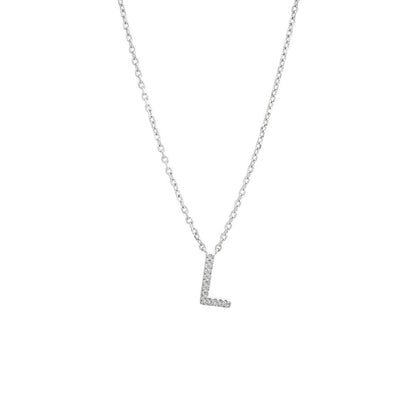 Sterling Silver Diamond Initial 'L' Necklace