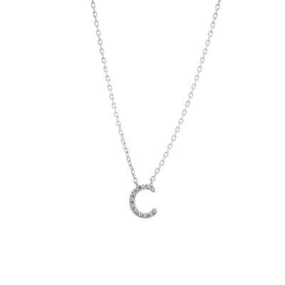Sterling Silver Diamond Initial 'C' Necklace