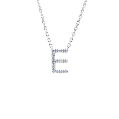 Sterling Silver Diamond Initial 'E' Necklace