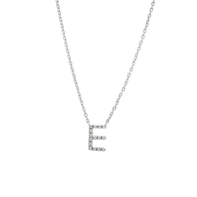 Sterling Silver Diamond Initial 'E' Necklace