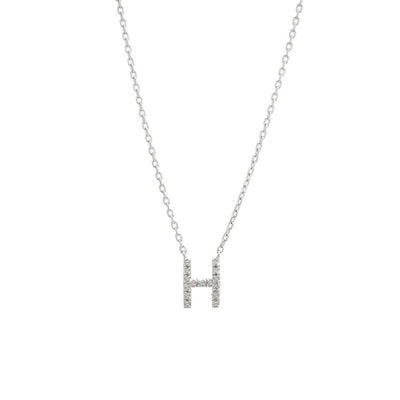 Sterling Silver Diamond Initial 'H' Necklace