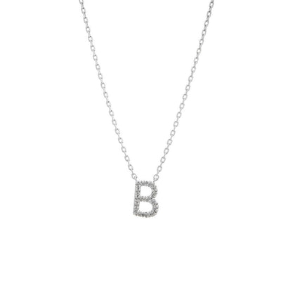 Sterling Silver Diamond Initial 'B' Necklace