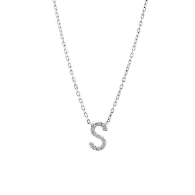 Sterling Silver Diamond Initial 'S' Necklace