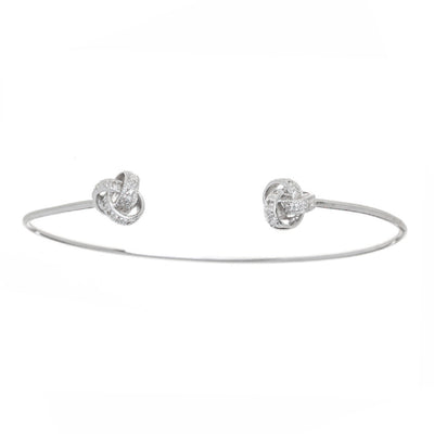Sterling Silver Diamond Love Knot Bracelet