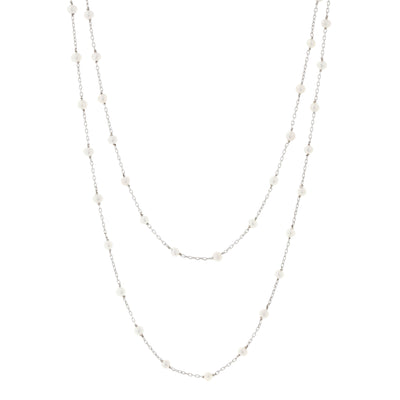 Cultured Pearls by the Yard Sterling Silver Necklace