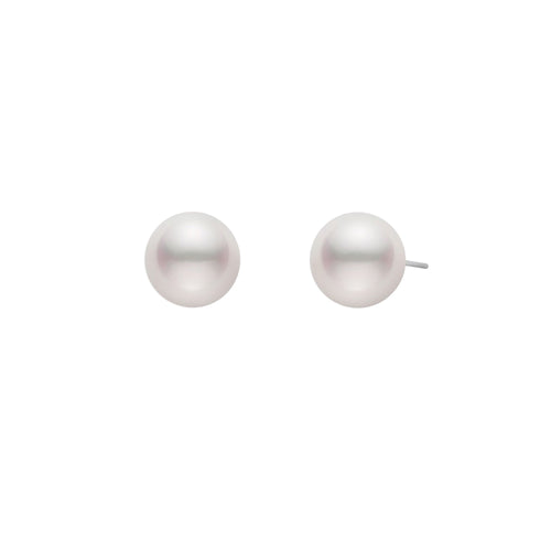 Akoya Cultured Pearl Stud Earrings in 18K White Gold, 5-5.5MM