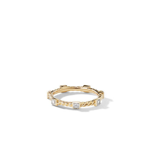 CABLE COLLECTIBLES RING WITH DIAMONDS IN 18K GOLD