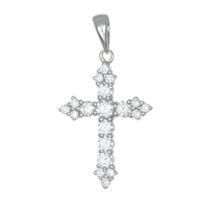 Pavé Diamond Cross Pendant in 18K White Gold, 0.45cttw