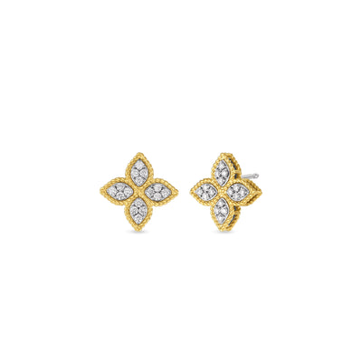 18K Two-Tone Diamond Earrings