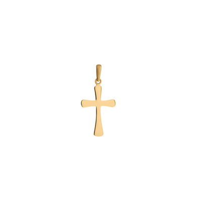 Polished Cross Charm Pendant in 14K Yellow Gold
