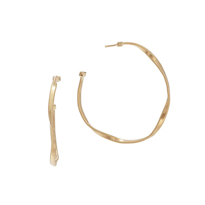 Marrakech Medium Twisted Hoop Earrings in 18K Yellow Gold