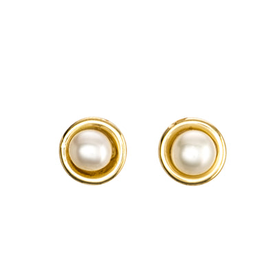 Children's Cultured Pearl Stud Earrings in 18K Yellow Gold