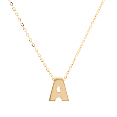14K Yellow Gold Initial 'A' Necklace