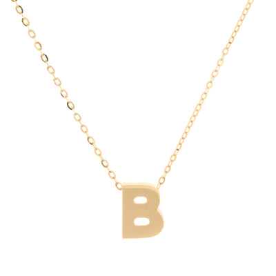 14K Yellow Gold Initial 'B' Necklace